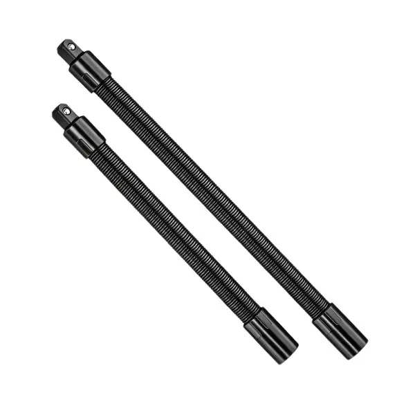 1/2 Inch Drive Flexible Socket Extension Bar Set, Bendable Spring Steel Socket Extender With Retaining Ball, 255mm & 350mm Flexible Extension Rod For Ratchet Wrench, Electric Impact Wrench, Automotive Narrow Space Repair