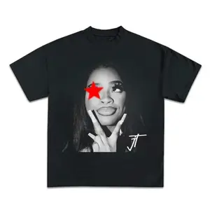 Big Face JT rapper Signature Red Star Graphic Tee, Unisex Graphic Tee, Premium Cotton Shirt, Trendy Outfit