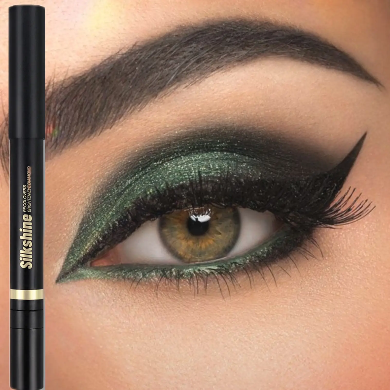 1 PC Dual-Head Eyeshadow Stick - Shimmering & Matte Finish, Earth Brown Gradient, Waterproof and Long-Lasting Eye Brightening Makeup, Easy Forming Makeup, Eye Shadow Pen