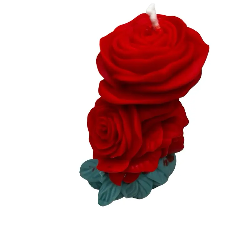 Customizable Pillar Candle - Rose Design