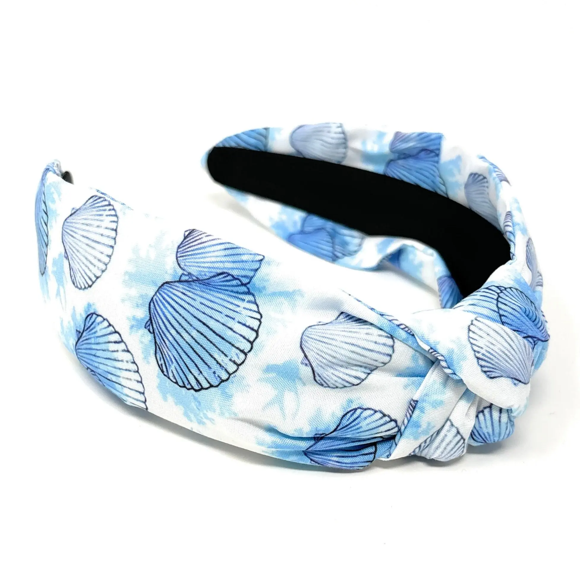 Blue Seashell Top Knot Headband