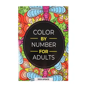 2026 New Adult Coloring Book, Color by Number, Dragonfly Floral Theme Stress Relief, Mindfulness Relaxation, Anxiety Relief, Adult Stress Relief Gift