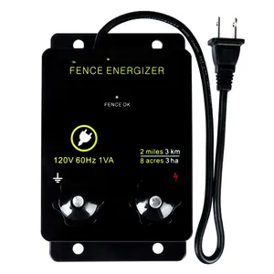 2-Mile Electric Fence Energizer for Preventing   Intruding 8 Acres Output  5000 V 0.1Joule