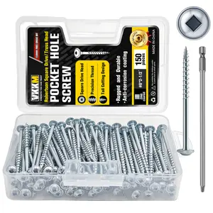 150PCS #8×2-1/2" Silver Square Drive Screws – Deck Fence And Wood Flooring Repair Kit Free Square Bit And Storage Box Toolbox tools Hardware