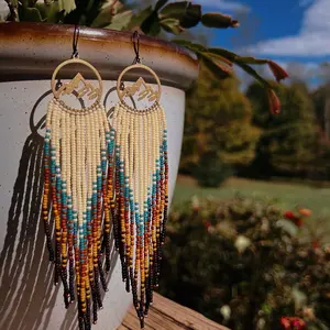 Handmade Seed Bead Earrings - Long Length handmade earring women jewelry