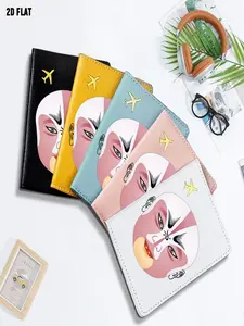 Traditional Peking Opera Facial Makeup Print Passport Holder, One Size, Multiple Specifications Available, Stylish Travel Accessory for Storing Passport & Cards, Perfect for Daily Travel & International Trips