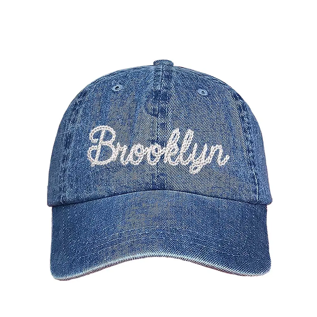 Brooklyn Chain Stitch Baseball Hat - Embroidered Baseball Cap for People from Newyork and from Brooklyn