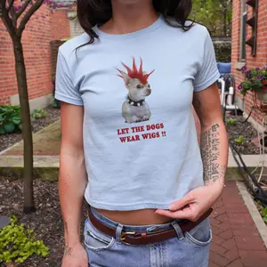 Emergency Intercom Baby Tee Y2K Brainrot Meme Tee Funny Meme Shirt Let Dogs Wear Wigs Heaven Merch Drew Phillips Enya Umanzor Unhinged Tee
