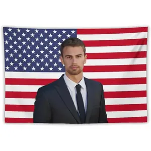 Theo James National Flag Tapestry  Funny Dormitory and Bedroom Tapestry, Perfect for Indoor/Outdoor Decorative Wall Fashion Art, Home Decoration