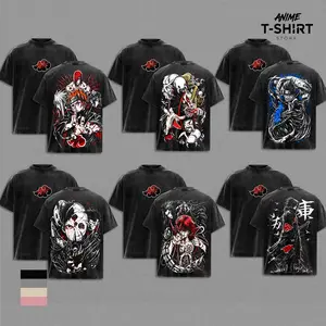 Akatsuki Clan Collection Shirt Pain Deidara Kisame Obito Sasori Sasuke Vintage Washed Oversized Anime Graphic Tee Unisex Streetwear Anime Fan Gift