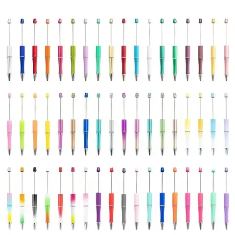 P1-Solid Qty 10-Standard Beadable Pens - Black Ink, Durable Plastic, Easy DIY, Fun Creative Gift for Home Office School Business