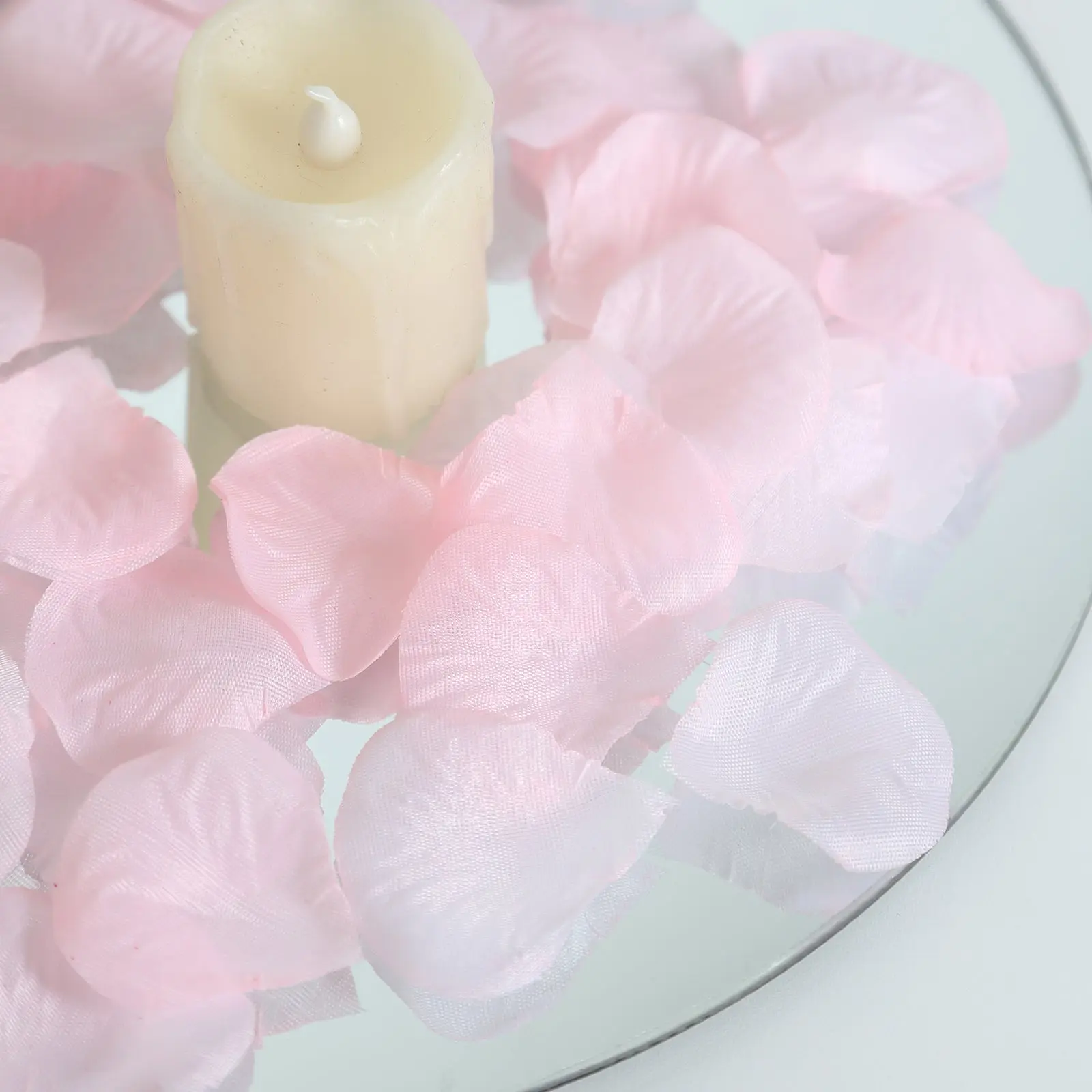500-Pack 1.75"x1.5" Pink Round Silk Fabric Rose Petals Confetti - Dainty & Romantic Sprays, Wedding Decorating & Party Supplies, Floral Favor Making & DIY Project Table Scatters