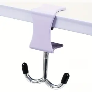 1PC Dual Hook Multipurpose Hanger | Clip On Desktop, Pegboard & Panels of Various Widths | No Drill Easy Remove, Reusable & Recyclable | Assorted Colors Practical Organizer for Home Office Dorm | Renter Friendly Space Saver