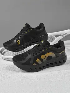 Men's Fashion Lightweight Shock-Absorbing Trail Running Shoes, Athletic Running Shoes, Marathon Jogging Sports Shoes, City Hiking Casual Shoes, Thick Sole Outdoor Sneakers