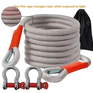 Heavy Duty Recovery Tow Rope, 40000/5700 LBS Break Strength, Emergency Tow Rope for Truck Jeep ATV & More, Towing Strap with 2pcs D Ring Shackles, Reflective Safety Flag, Storage Bag, Truck Towing, Vehicle Recovery, Durable Strap