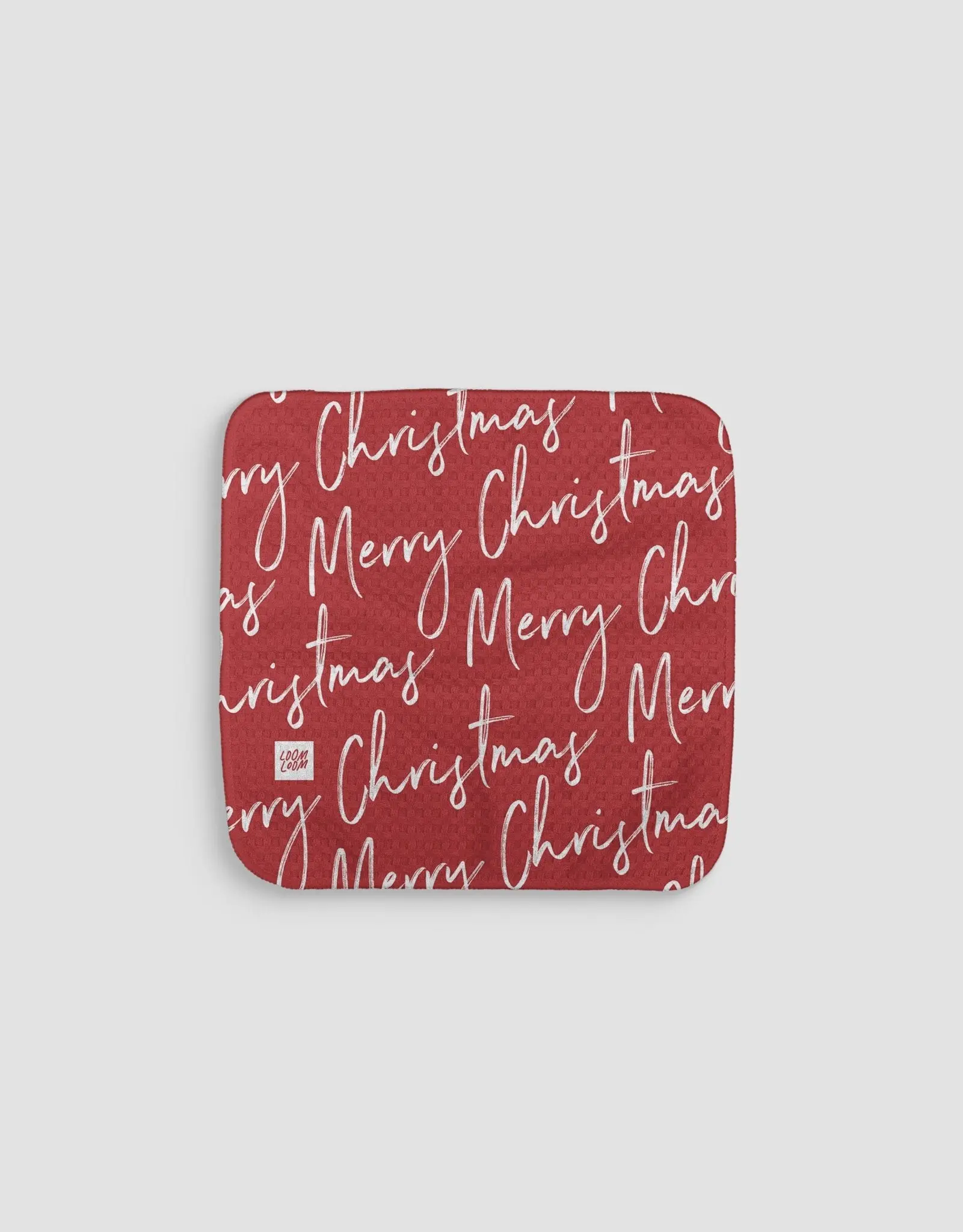 Christmas Red Rectangle Kitchen Cleaning Cloth Set - Double-Sided Print, Quick-Dry, Absorbent, Water-Absorbent, Compact, Designed & Printed in Utah