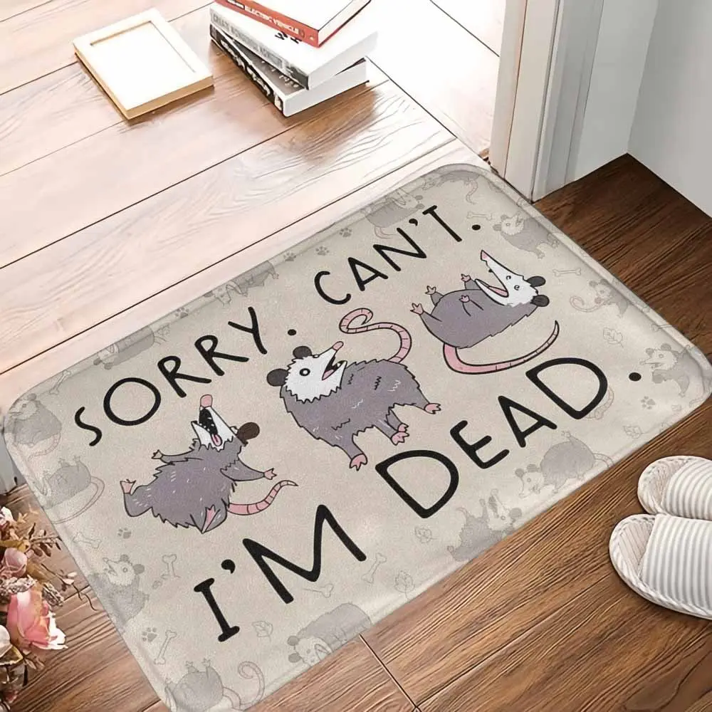 Funny possum rug cartoon animal print pattern soft non slip washable indoor floor mat home office bedroom living room gift decor use