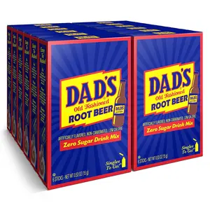 Old Fashioned Root Beer Singles To Go Sugar Free Powder Drink Mix 6 Sticks Per Box, 12 Boxes (72 Total Sticks)