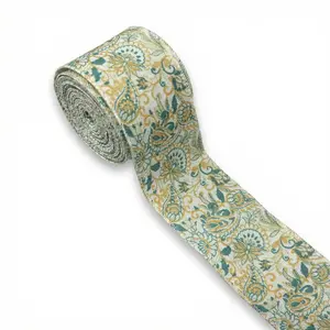 1pc Continuous 10 Yard 2.48 Inch Vintage Jacquard Ribbon Emobridered Woven Ribbon Fabric Trim Fringe for DIY Clothing Accessories Embellishment Decorations Green