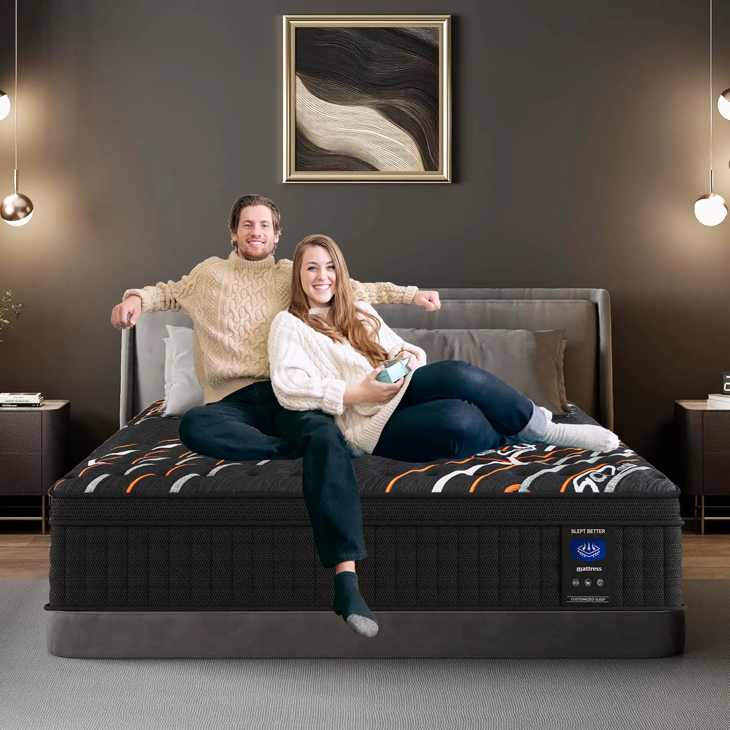 Hybrid Mattress in a Box (9in-14in), Twin/Full/Queen Sizes, Individual Pocket Springs & Supportive Memory Foam, Medium Firm for Pressure Relief & Motion Isolation, CertiPUR-US Certified, Ideal for Halloween & Christmas Gifts