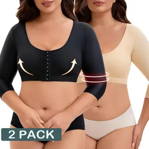 1/2 PACK Arm Shaper for Women Post Surgery Arm Lipo Compression Sleeves Arm Faja Front Closure Shapewear