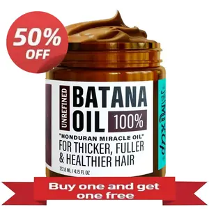 Hotana 100% Unrefined Batana Oil fromHonduras-Fuller, Thicker Hair for Women &Men, Silky Conditioning, Frizz Control &Color Care
