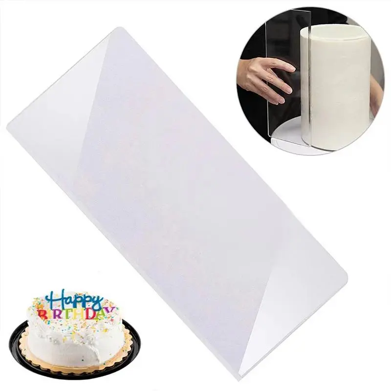 Clear Rectangular Cake Scraper, 1 Count Durable Reusable Cake Decorating Tool, Cake Scraper for Baking
