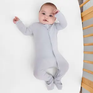 Cloud Grey Bamboo Convertible Footie