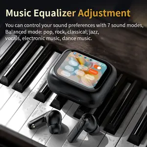 Touch screen headphone Noise cancelling Bluetooth Headphone TWS Bluetooth 5.0 Full color display Touch screen headphone ANC Dual microphone 500 mah charging case Audio Earbud Noise Cancellation Wireless