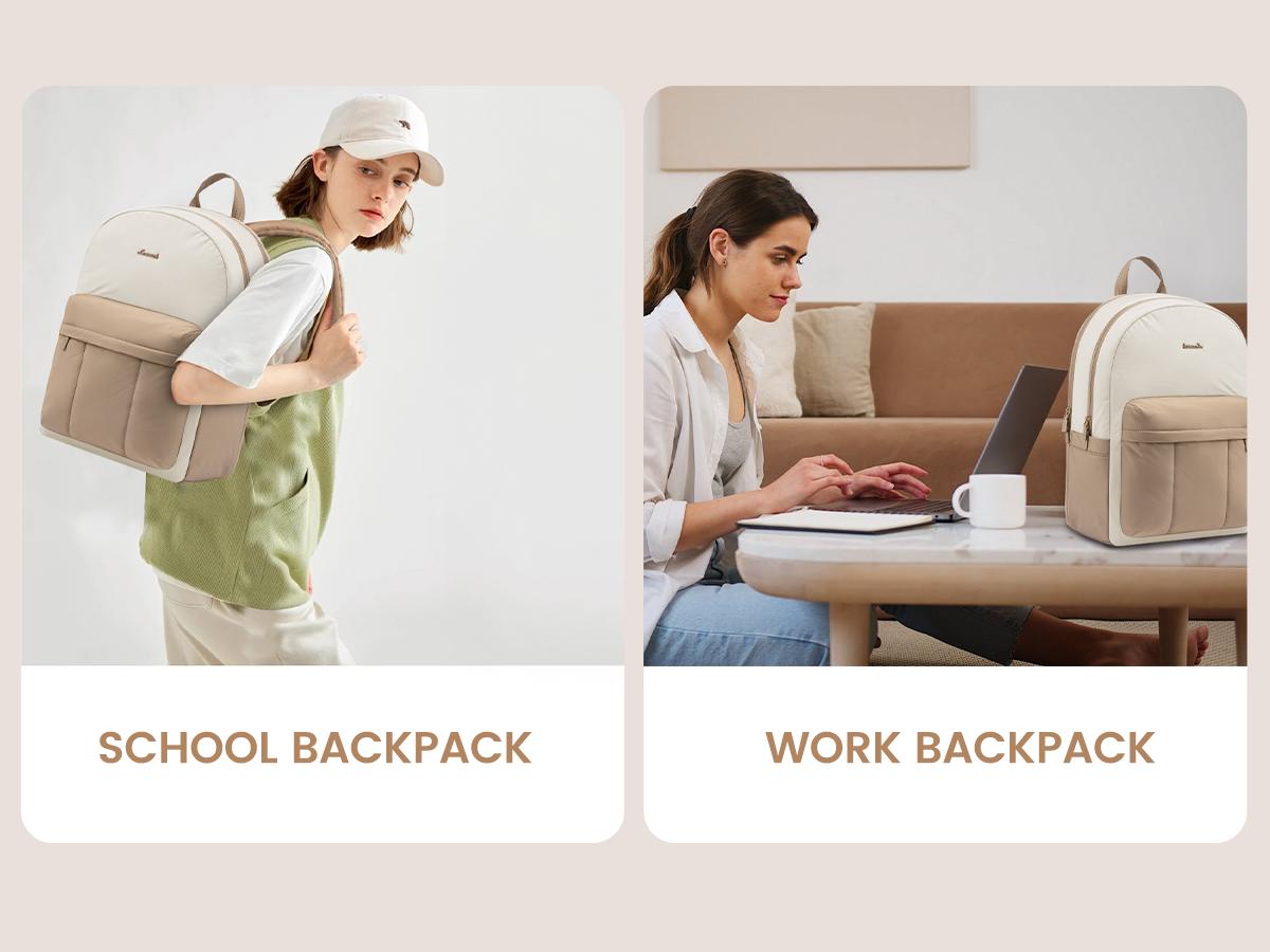 LOVEVOOK Puffer Laptop Backpack for Women Travel Work, Lightweight Quilted Laptop Backpack Purse, Work Back Pack for Women,  Cute Bookbag Teacher Nurse Laptop Bag Computer Backpack, Waterproof Casual Daypack,