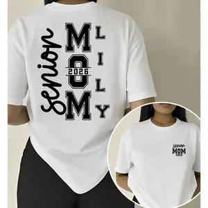 Senior Mom 2026 Front & Back Graphic Tee, Class of 2026 Parent Shirt
