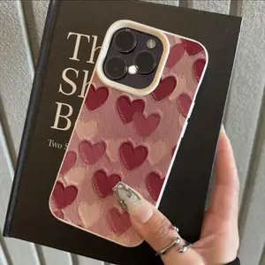 White lychee-patterned pink heart cute design, perfect as a birthday gift, perfect as a birthday gift. Compatible with iPhone 17/16/15/14/13/12/11/X/XS/XS Max, suitable as a holiday gift for friends, family, or yourself., Cover, Accessories, Smartphone, C
