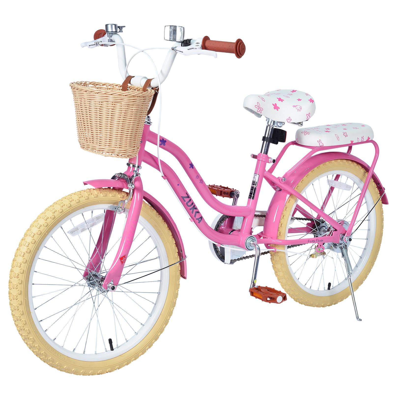 20" Kids Bike for Ages 7-10 with Adjustable Seat & Height，Multiple Colors outdoor bike with Durable Steel Frame + Front Caliper & Rear Band Brakes for Safe Stopping | Chain Guard,Waterproof Woven Basket | Comfortable Saddle,ideal for Outdoor Riding