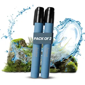 Portable Water Filter Straw Survival, Essential Camping & Hiking Gear, Water Purification Straw for Travel, Biking and Emergency Preparedness