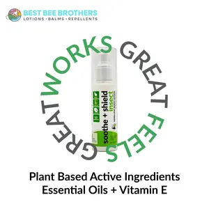 Best Bee Brothers Soothe + Shield Mosquito Repellent Body Lotion – Plant-Based Insect Protection with Peppermint, Lemongrass, and Geranium – Non-Greasy, Skin-Friendly – 4 oz