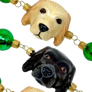 Labrador Dog Glass Tree Garland