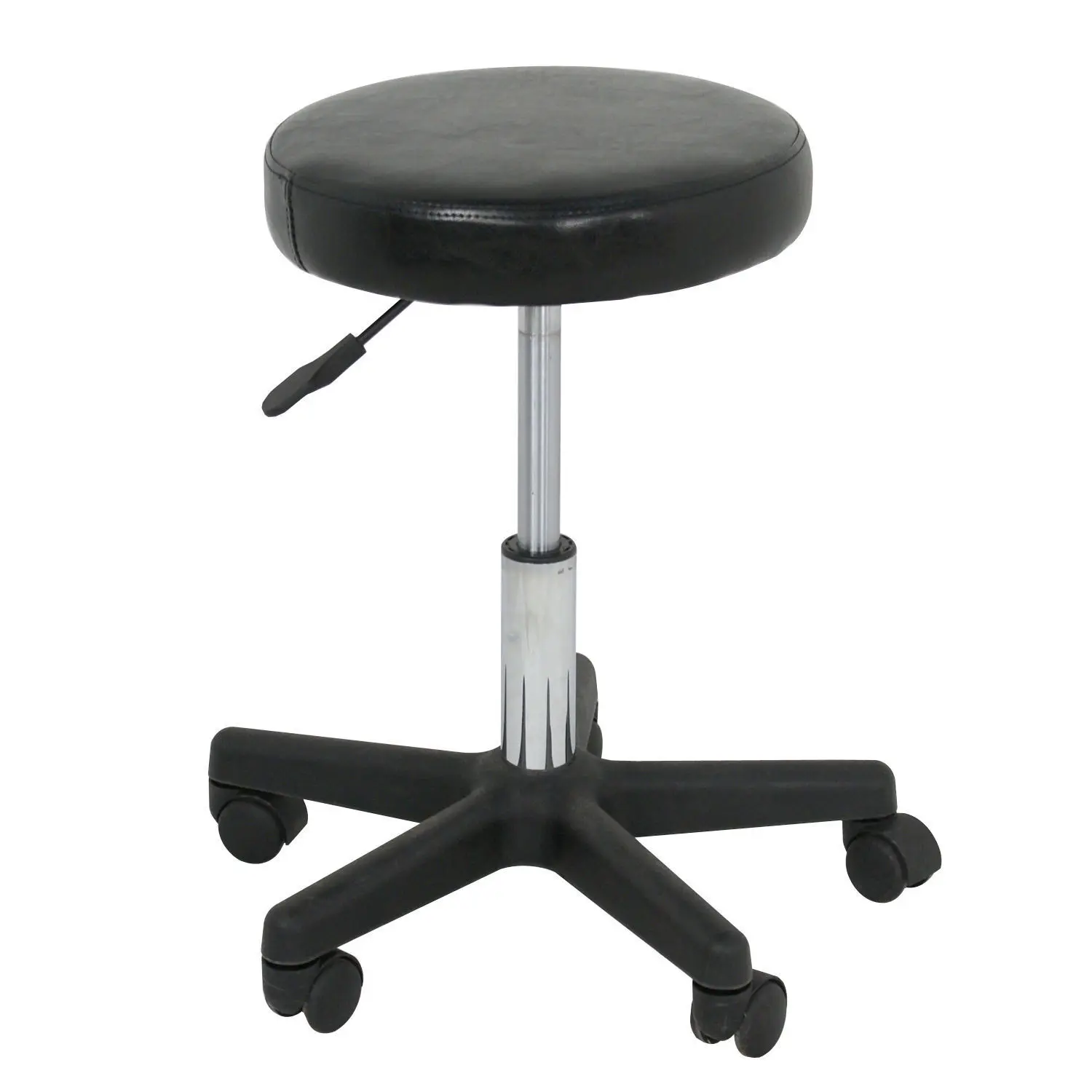 ZENSTYLE Ergonomic Commercial Salon Stool Chair - Hydraulic Lift, Rolling Swivel, Durable PU Leather, Padded Seat, Adjustable Height Furniture for Tattoo, Massage