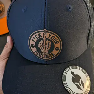 Navy blue 6 panel fitted cap (f*ck your feelings) Baseball Cap