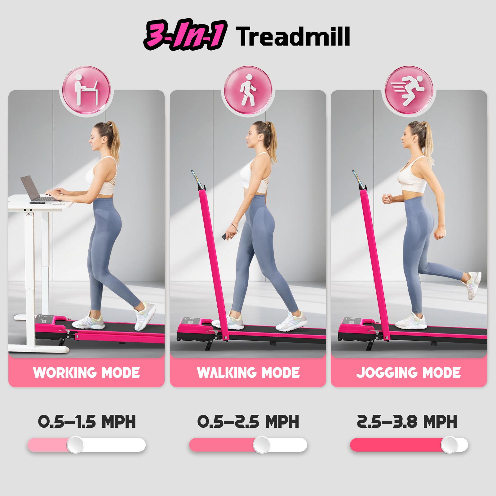 Yagud Treadmill with Incline, Walking Pad with Handle Bar, 265lbs Walking Pad, Portable Folding Walking Treadmills for Home/Office with Low Noise