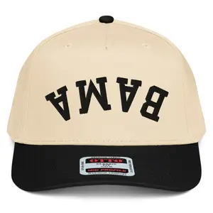 RIVEMUG NX1 Upside Down Bama Embroidered 2 Tone Hat Mid Crown Curved Bill Snapback Cap for Men and Women