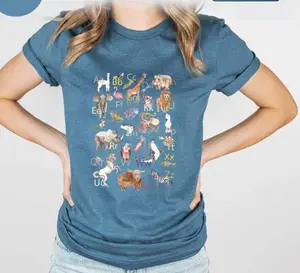 Forest Animal Alphabet TShirt, Alphabet Animal Tee, Wild Animal TShirts, Animal Lover Shirt, Safari T Shirt, Wild Life TShirts, Animals Tee