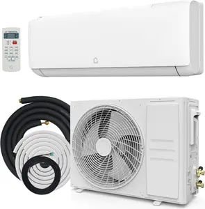 9,000 BTU Mini Split Air Conditioner with Heat Pump, 18.5 SEER, Cools Up to 750 Sq. Ft, Energy Efficient Inverter AC with Installation Kit & Remote, Ductless AC Unit with Pre-Charged Condenser