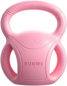 RUNWE Strength Training Kettlebells Weight - 5LB, 10 LB or 15 LB with Three-Han