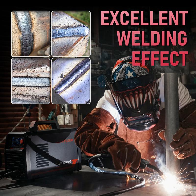 YESWELDER FLUX-135PRO 135Amp 110V Flux Core MIG Welder, Gasless MIG/Lift TIG/Stick 3-in-1 Welding Machine, Digital Display DC IGBT Synergic Control