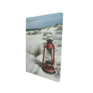 360 Stand Coastal Beach Lantern Wall Art Print - 24x36 in, 360-Degree Stand, Artistic Home Decor, Ideal Gift for Home Supplies Enthusiasts, Decoration Piece, Artwork, Beach-Themed Wall Arts