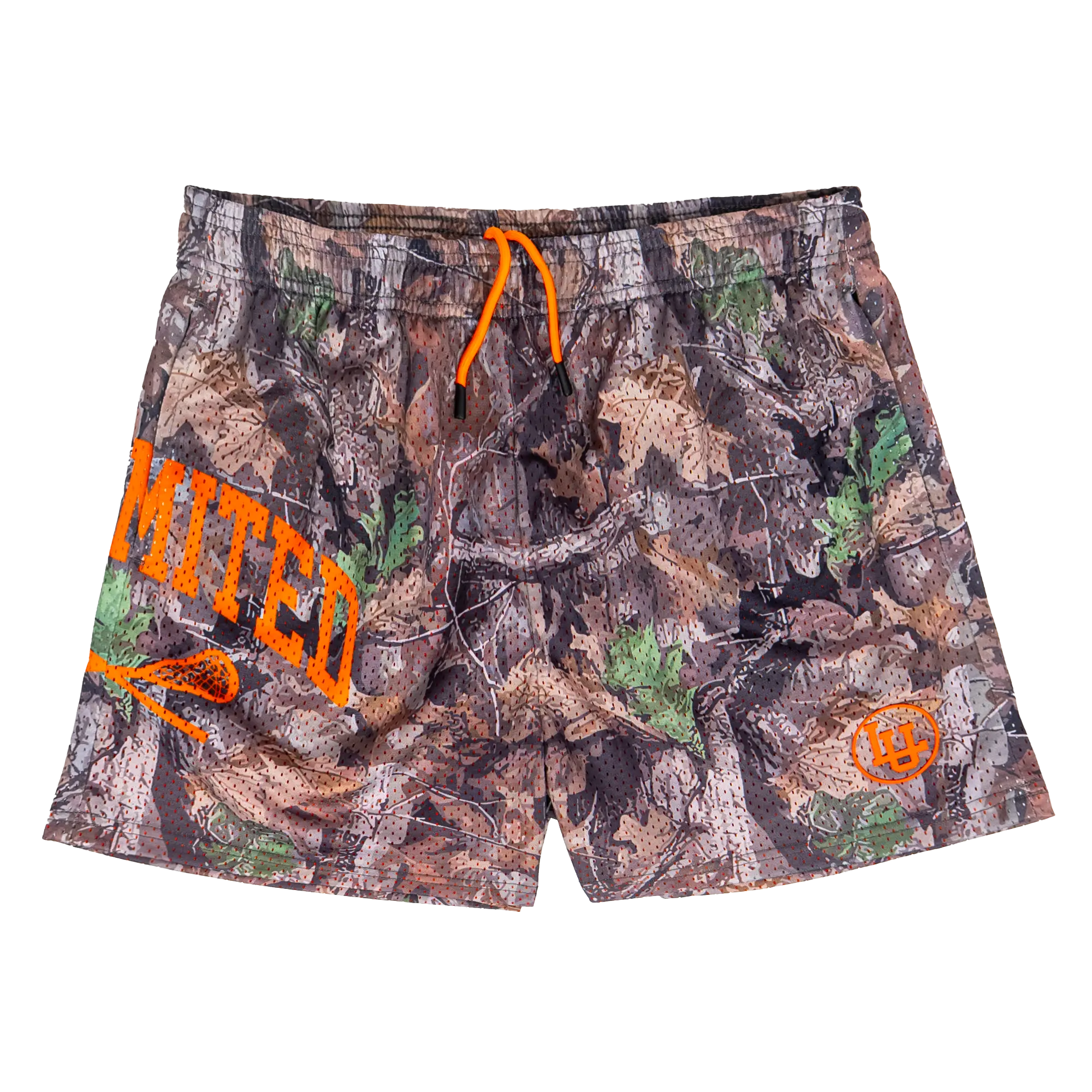Men's Alpha Polyester Mesh Lacrosse Shorts, Shorter 5" Inseam Above the Knee Cut with Zipper Pockets and Drawstring Waist, 100% Flat Back Polyester Mesh, Above Knee Cut, Zip Pockets, Male