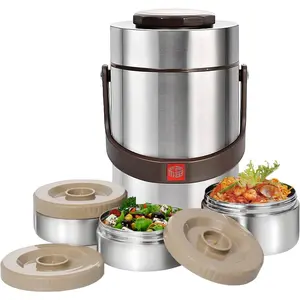 Thermos Food Container, Hot Food Container, 3 Tier Stackable Vacuum Insulated Food Jar, Stainless Steel Wide Mouth Soup Thermos, Portable Leak-Proof Lunch Bento Box for Office Travel Outdoor, 2.3L