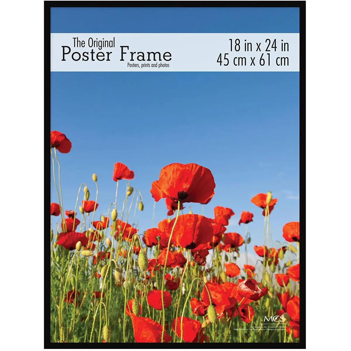 MCS Poster Original Masonite Back Frame, for a 18x24" Photograph, Molding 1/2" Color: Black.