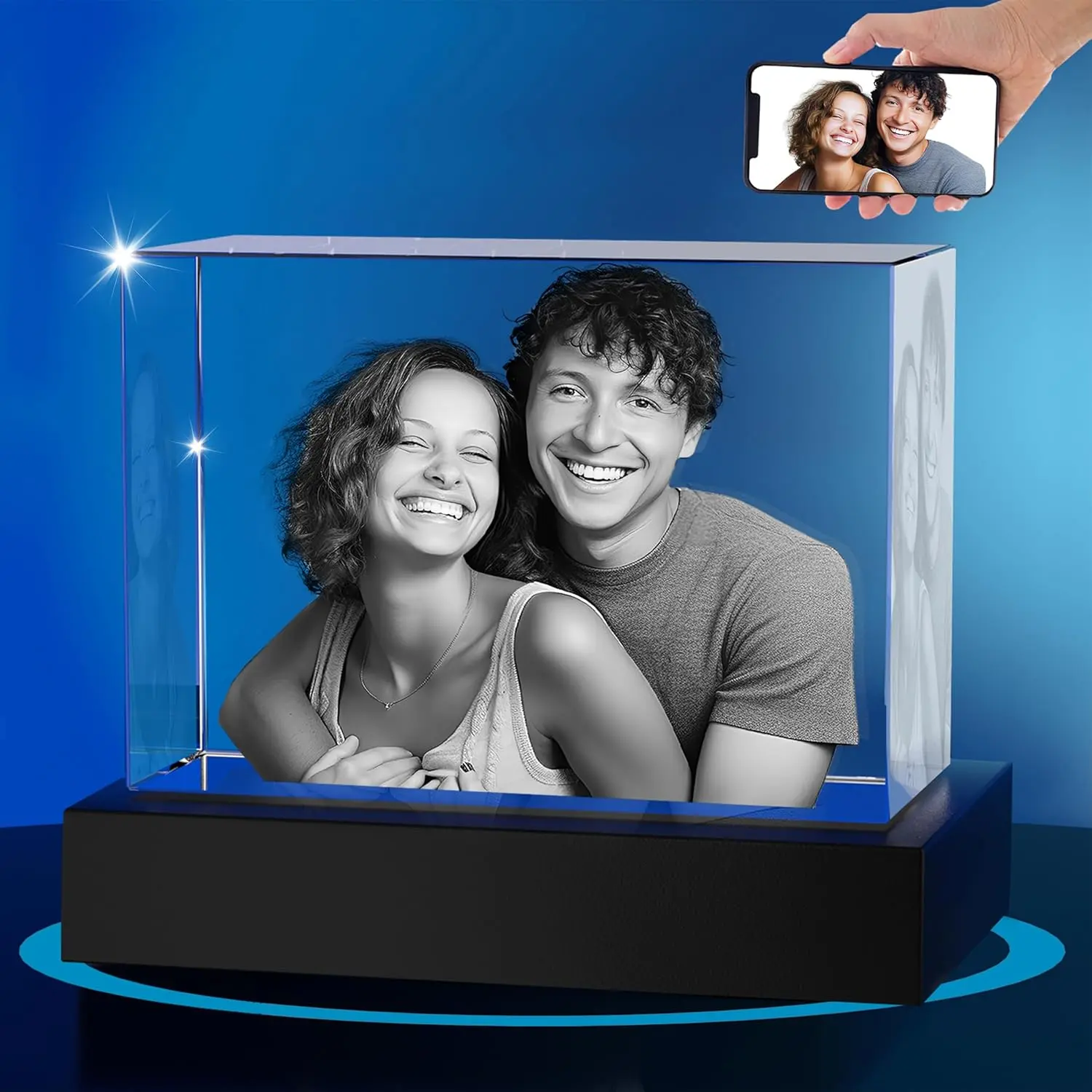 3D Crystal Photo, Personalized Gift for her, him, Mom, Dad, Father