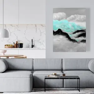 Begin Home Decor C1RC3648TVO0G8 36 x 48 in. Gray & Blue Clouds - Livingroom Landscapes Canvas Decor